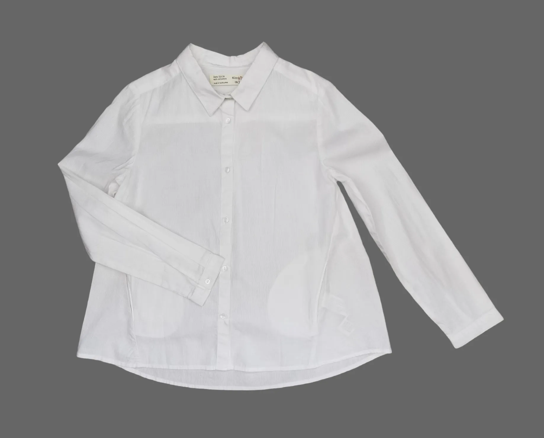 GIRL SIZE 9/10 YEARS - ZARA Girls, Soft Collection, Long-sleeve Dress Top EUC B32