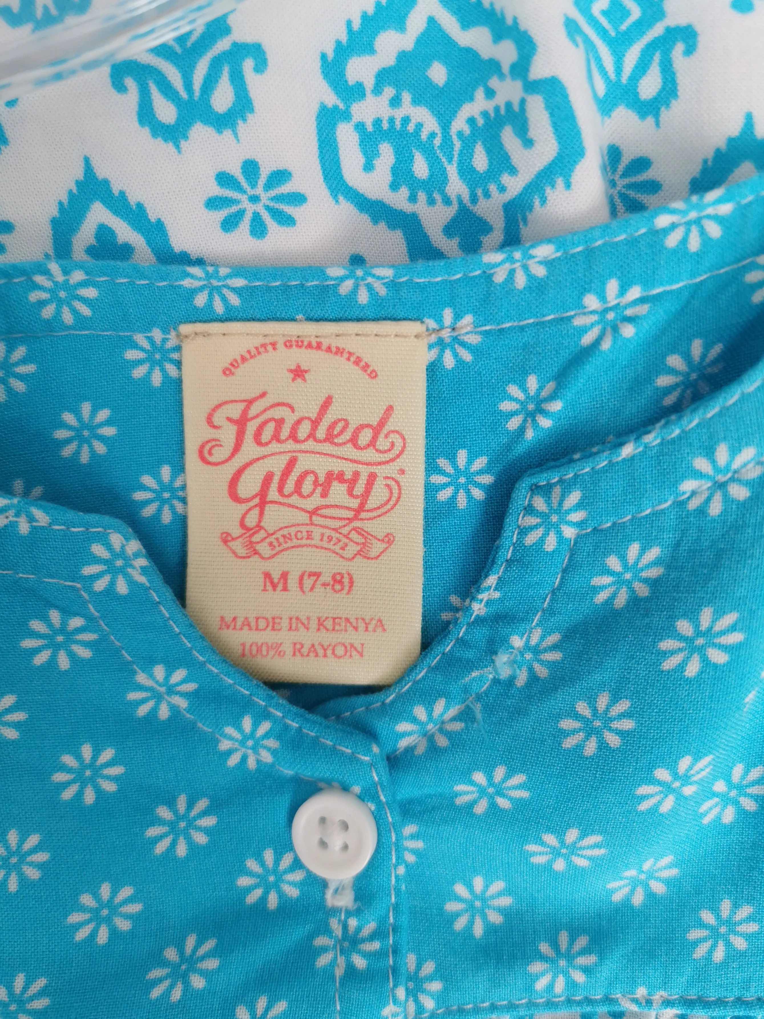 GIRL SIZE MEDIUM (7/8 YEARS) - FADED GLORY, Bohemian Flowy Dress Top EUC B42