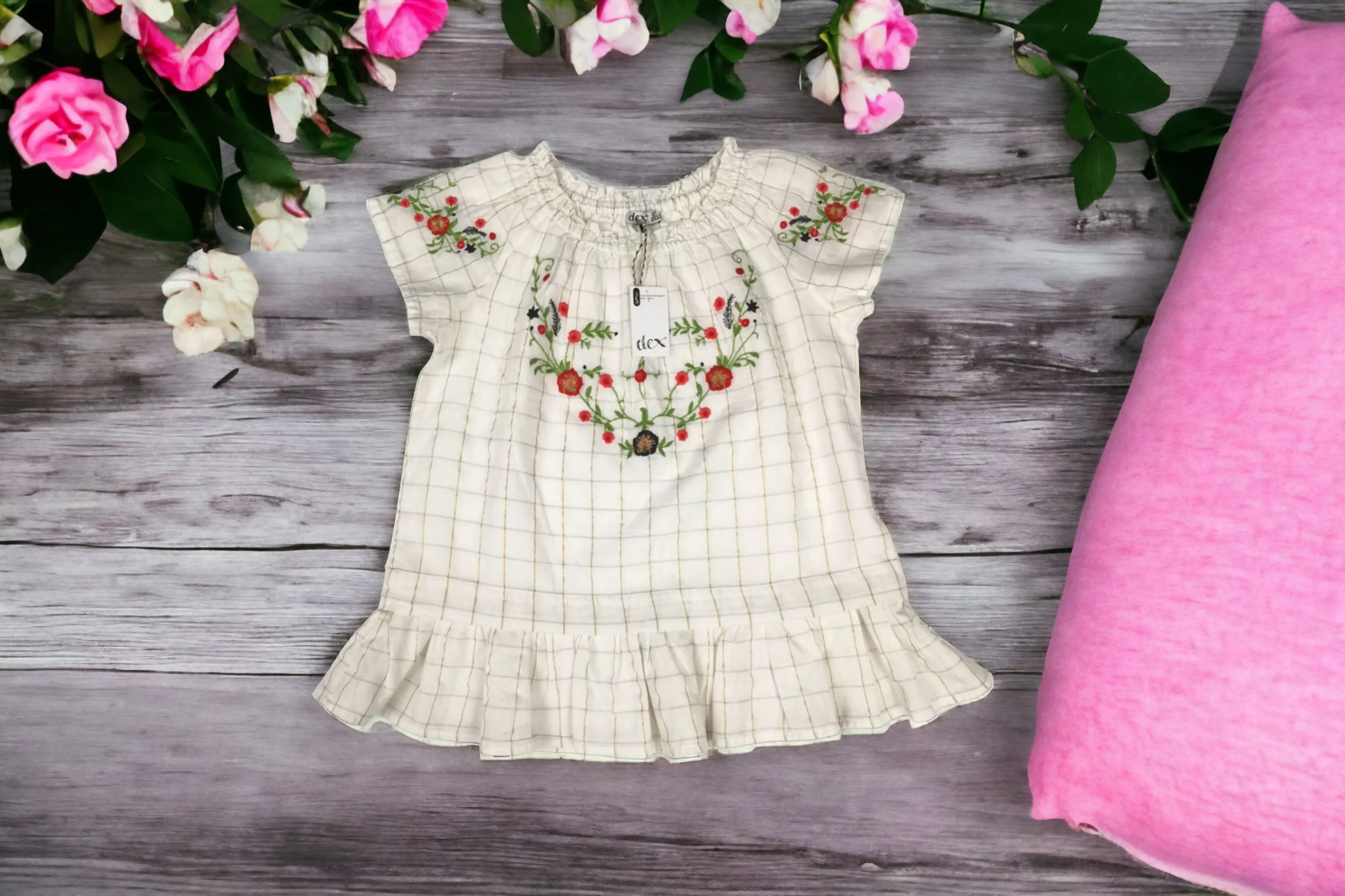 GIRL SIZE MEDIUM / LARGE (10/12 YEARS) - DEX Kids, Bohemian Dress Top NWT B46