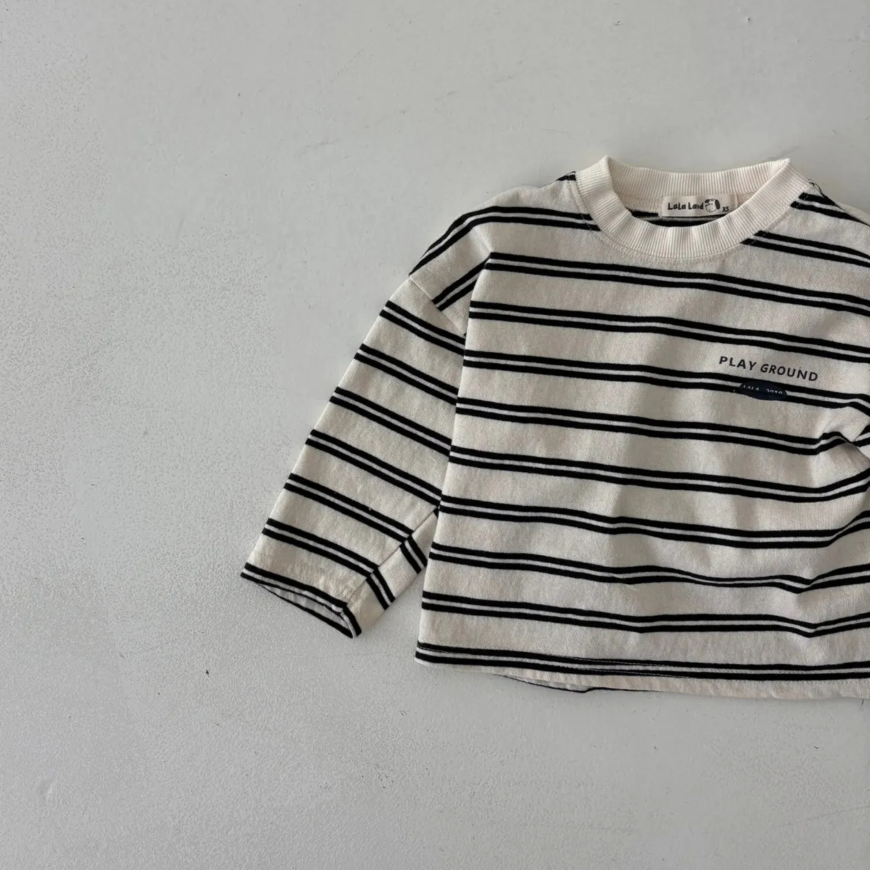 Girls & Boys Saint Stripe LS Tee - Black