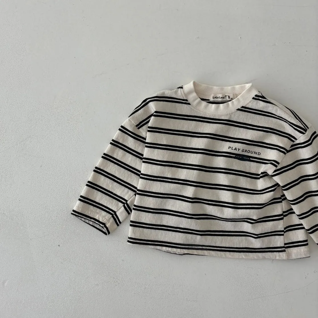 Girls & Boys Saint Stripe LS Tee - Black