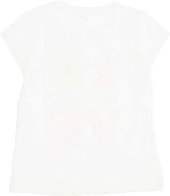 Girls Ivory & Pink Love T-Shirt