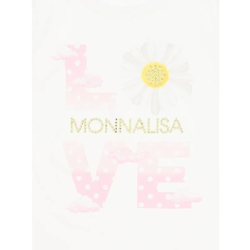 Girls Ivory & Pink Love T-Shirt