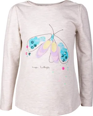 Girls Long Sleeve Butterfly T-shirt