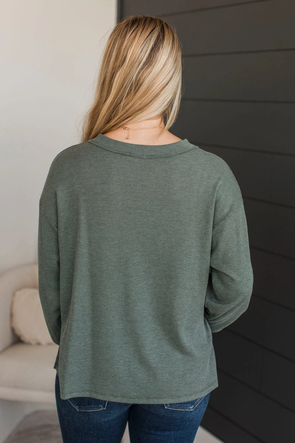 Give A Little Love V-Neck Top- Olive