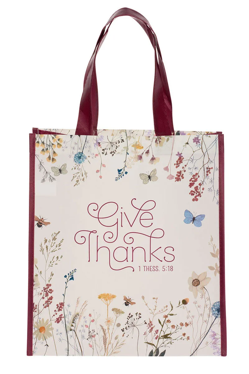 Give Thanks Topsy-Turvy Wildflower Tote Bag