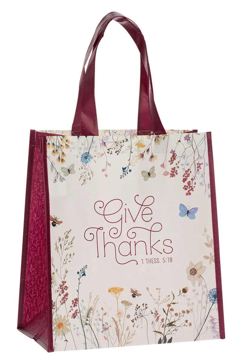 Give Thanks Topsy-Turvy Wildflower Tote Bag
