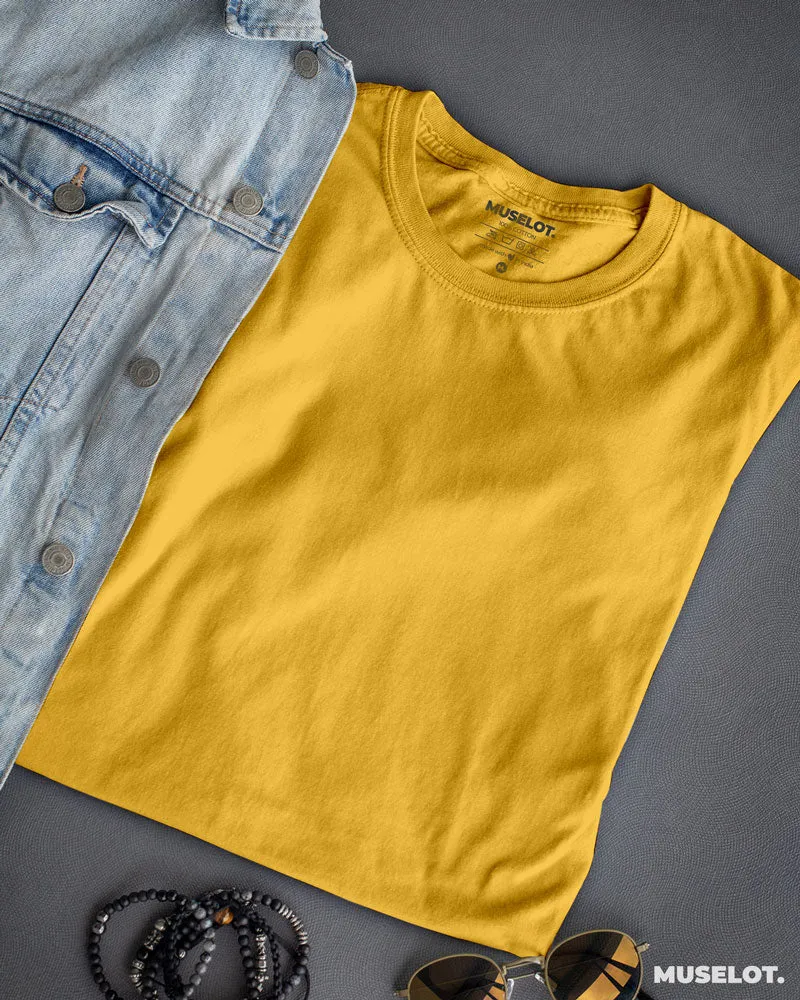 Golden yellow mens plain t shirts