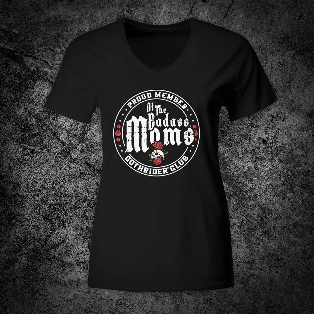 GothRider Moms Club V-Neck T-Shirt