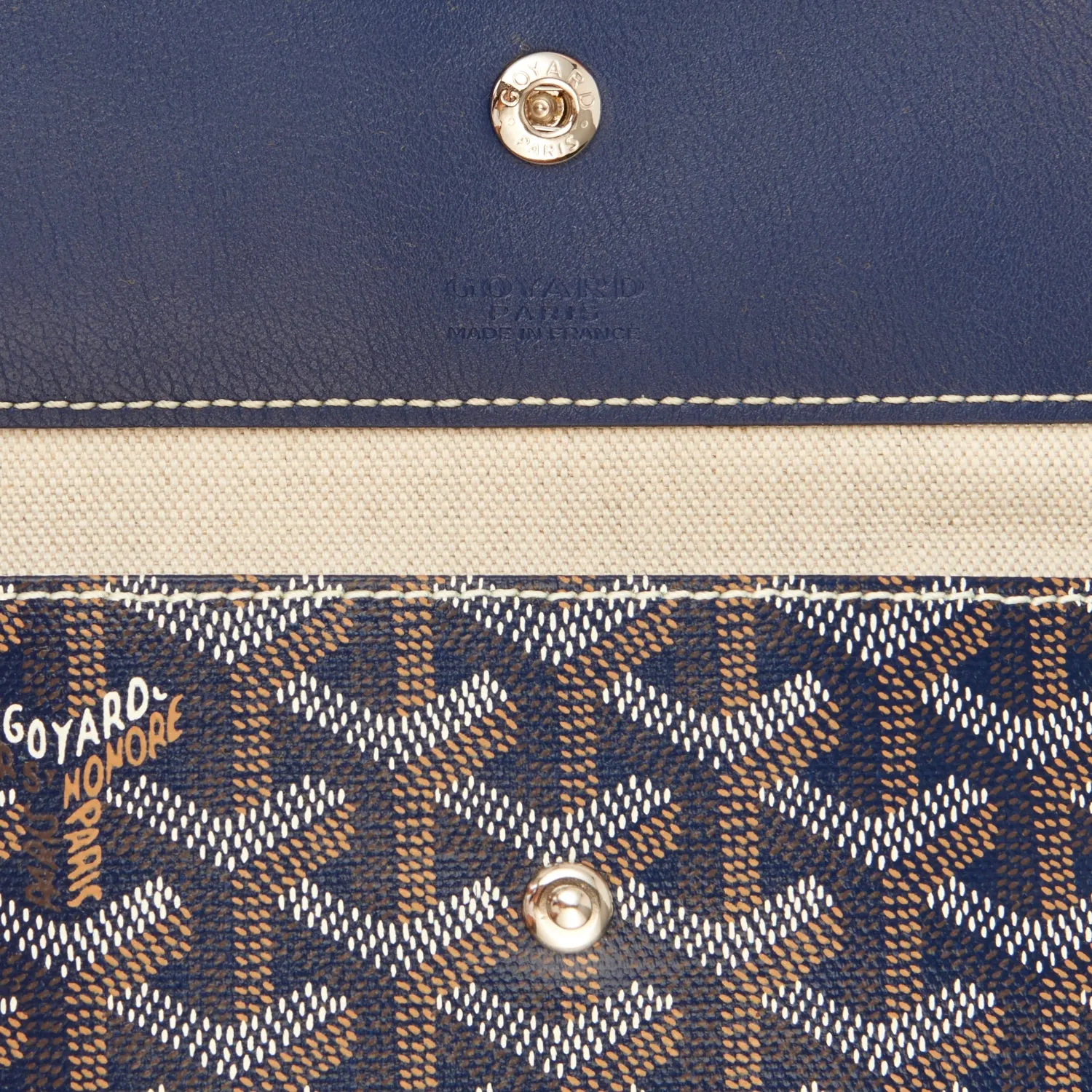 Goyard Bleu Marine Navy Blue St Louis GM Chevron Tote Bag