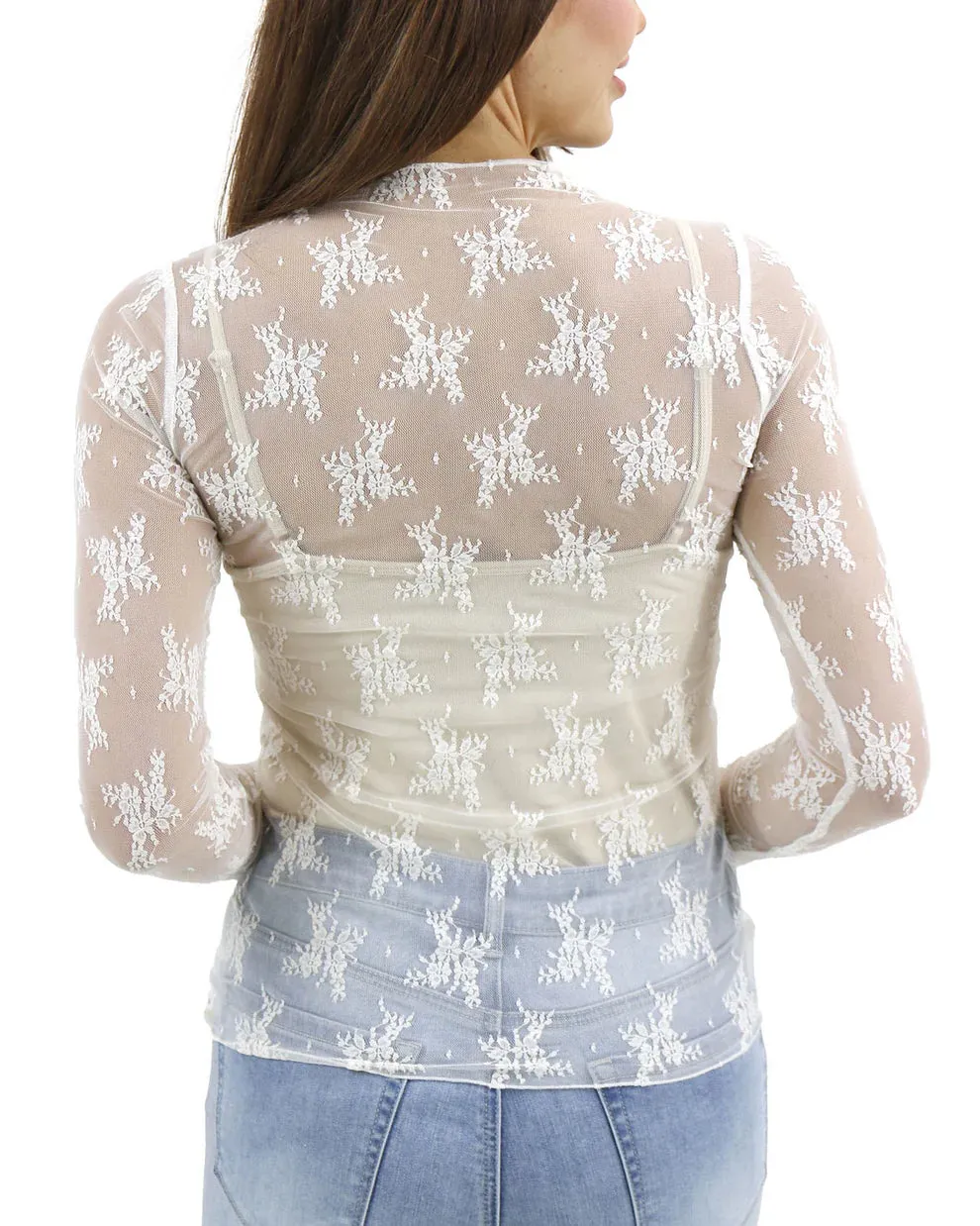 Grace & Lace Lace Mesh Top