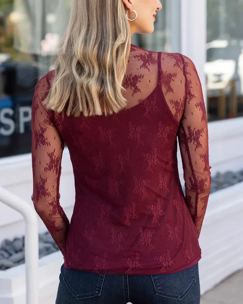 Grace & Lace Lace Mesh Top