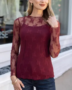 Grace & Lace Lace Mesh Top