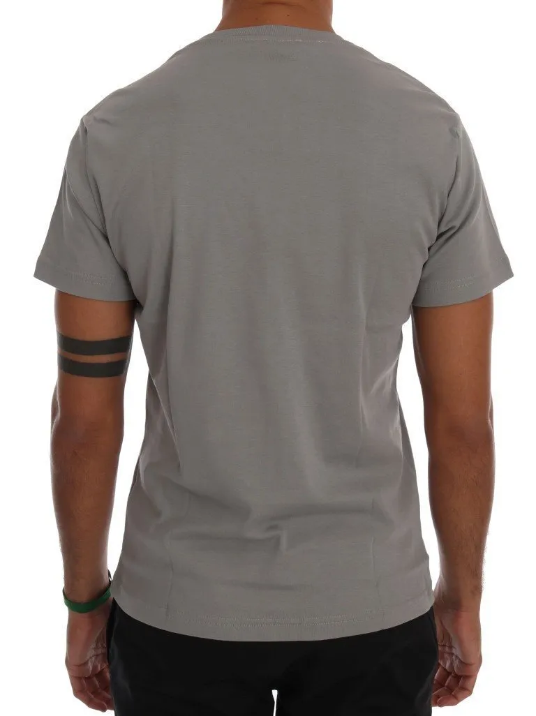 Gray Cotton Crewneck T-Shirt