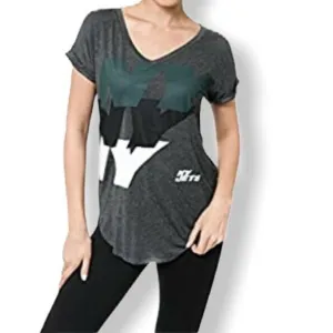 Gray NFL Team Apparel V-Neck Short Sleeve Size XL Women's T-Shirt