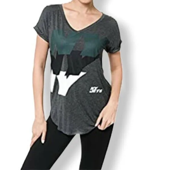 Gray NFL Team Apparel V-Neck Short Sleeve Size XL Women's T-Shirt
