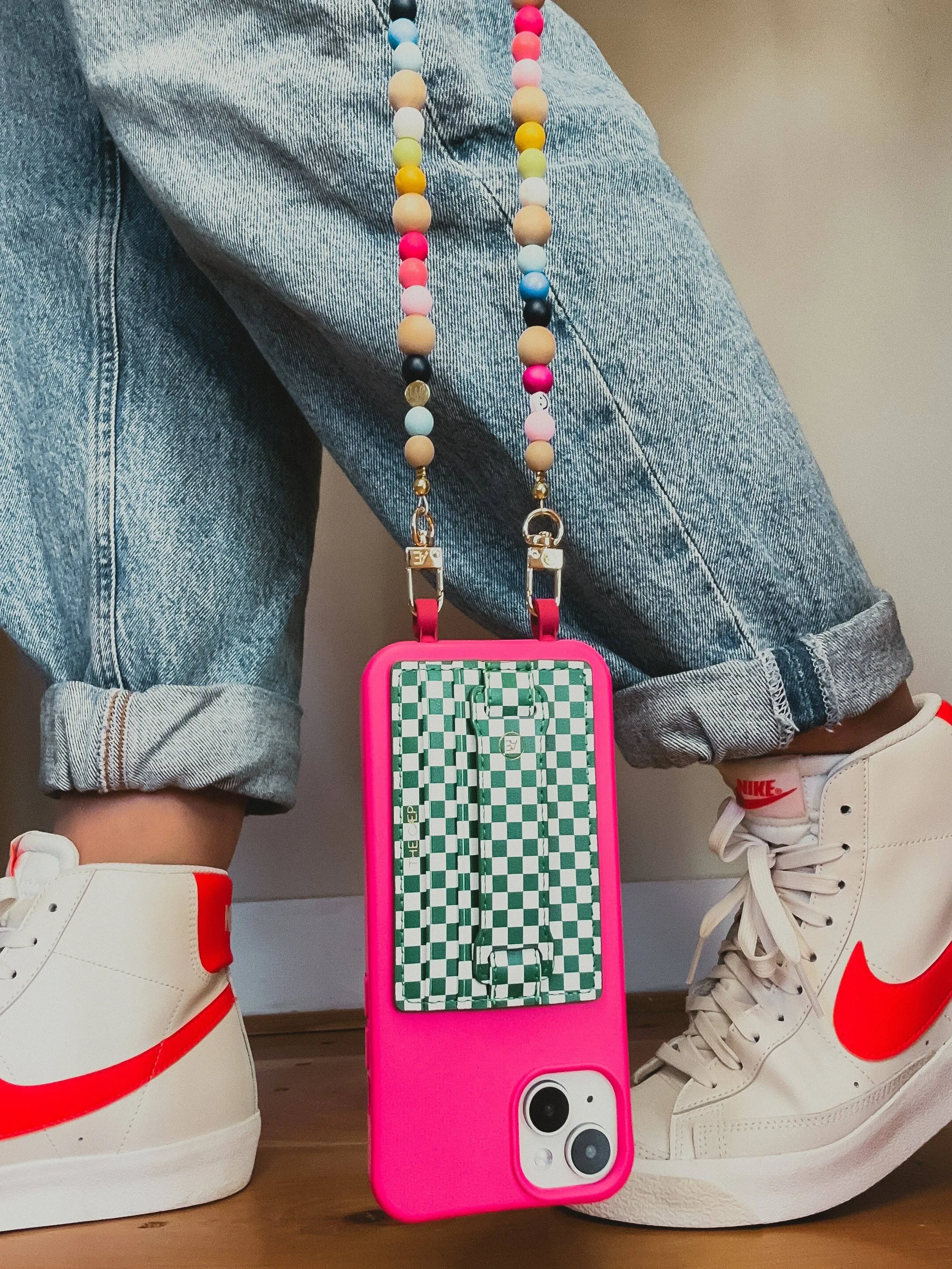 Green Checkered Hoop Wallet