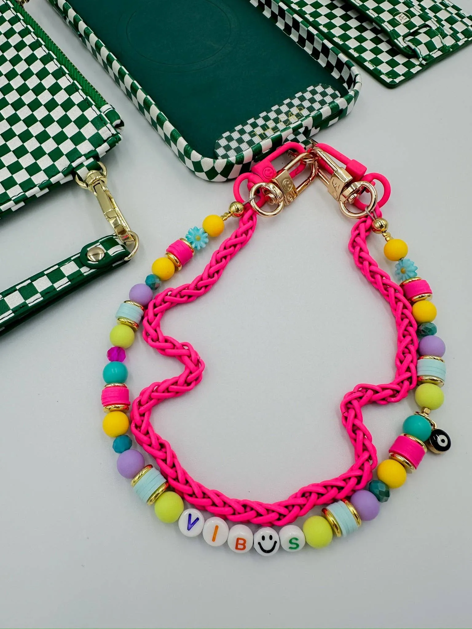 Green Checkered Hoop Wallet