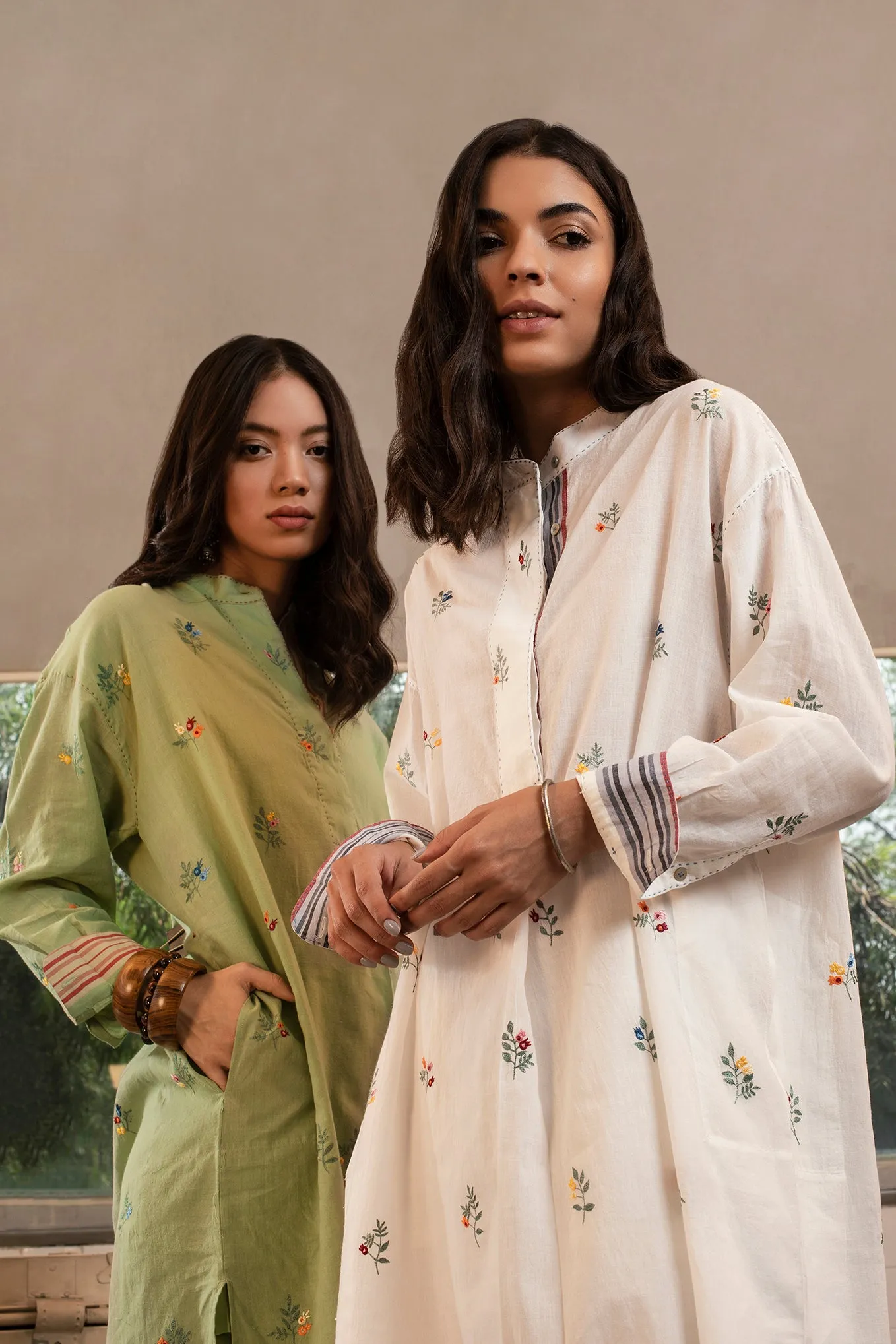 Green Horace Embroidered Tunic