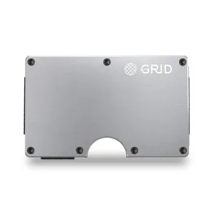 GRID Compact Minimalist Wallet - Silver Aluminum