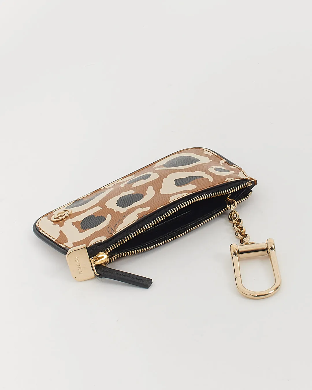 Gucci Animal Print Leather Coin Pouch