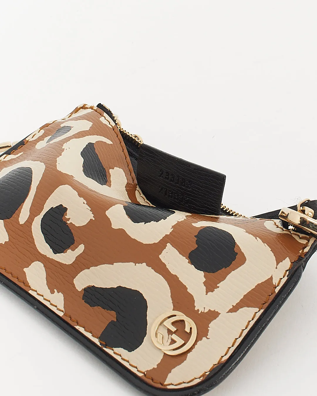 Gucci Animal Print Leather Coin Pouch