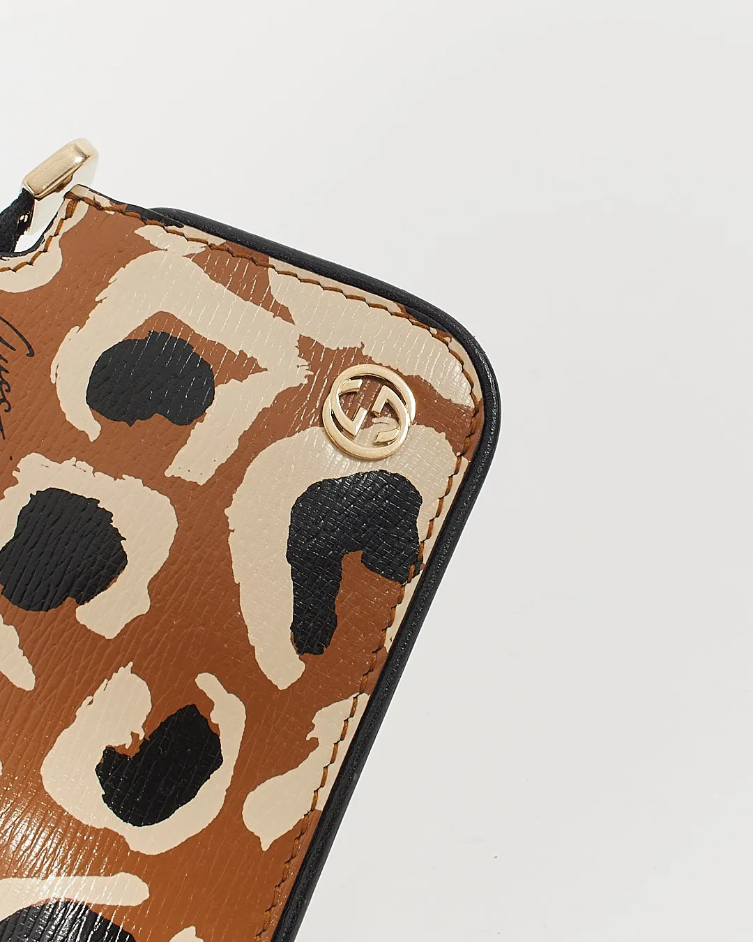 Gucci Animal Print Leather Coin Pouch