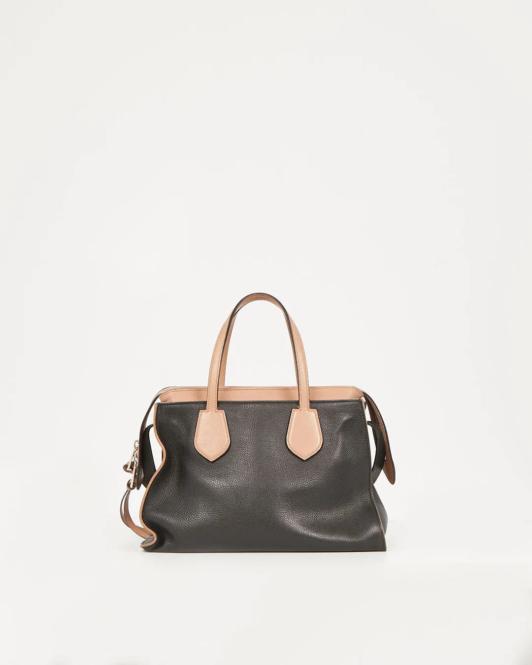 Gucci Black and Beige Pebbled Leather Two-Tone Rumble Tote