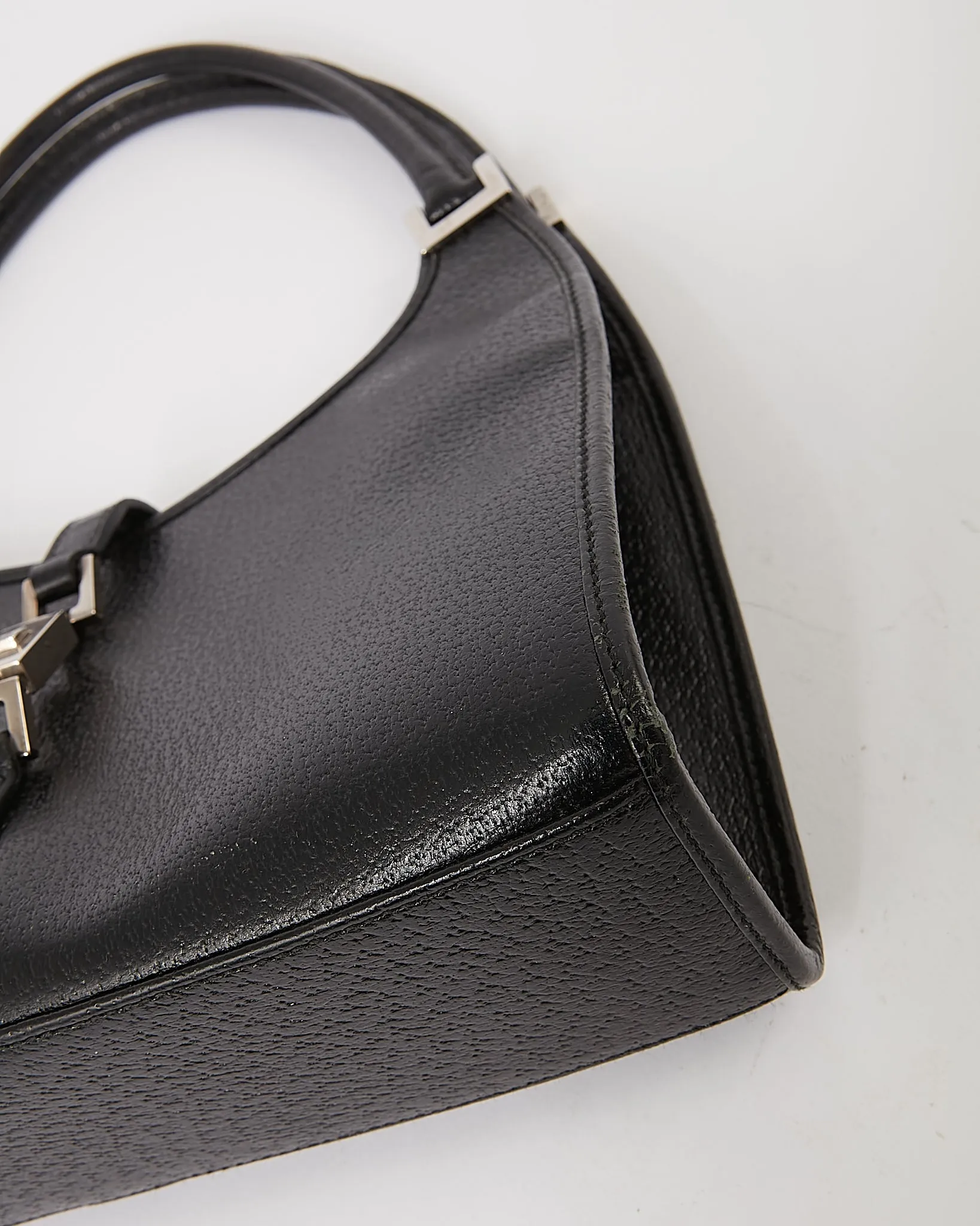 Gucci Black Leather Jackie Bardot Shoulder Bag