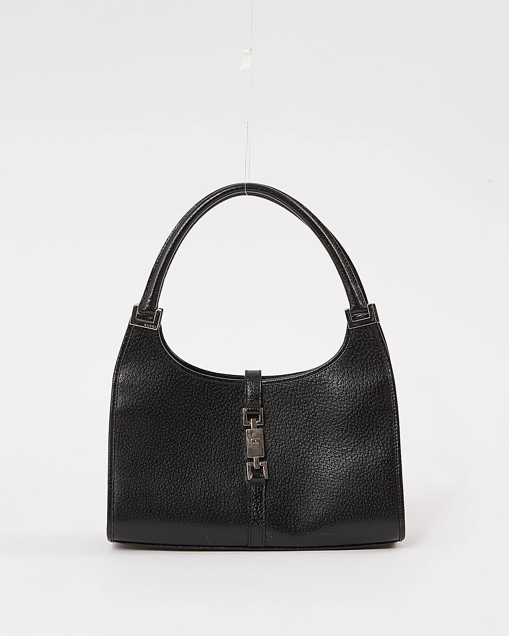 Gucci Black Leather Jackie Bardot Shoulder Bag