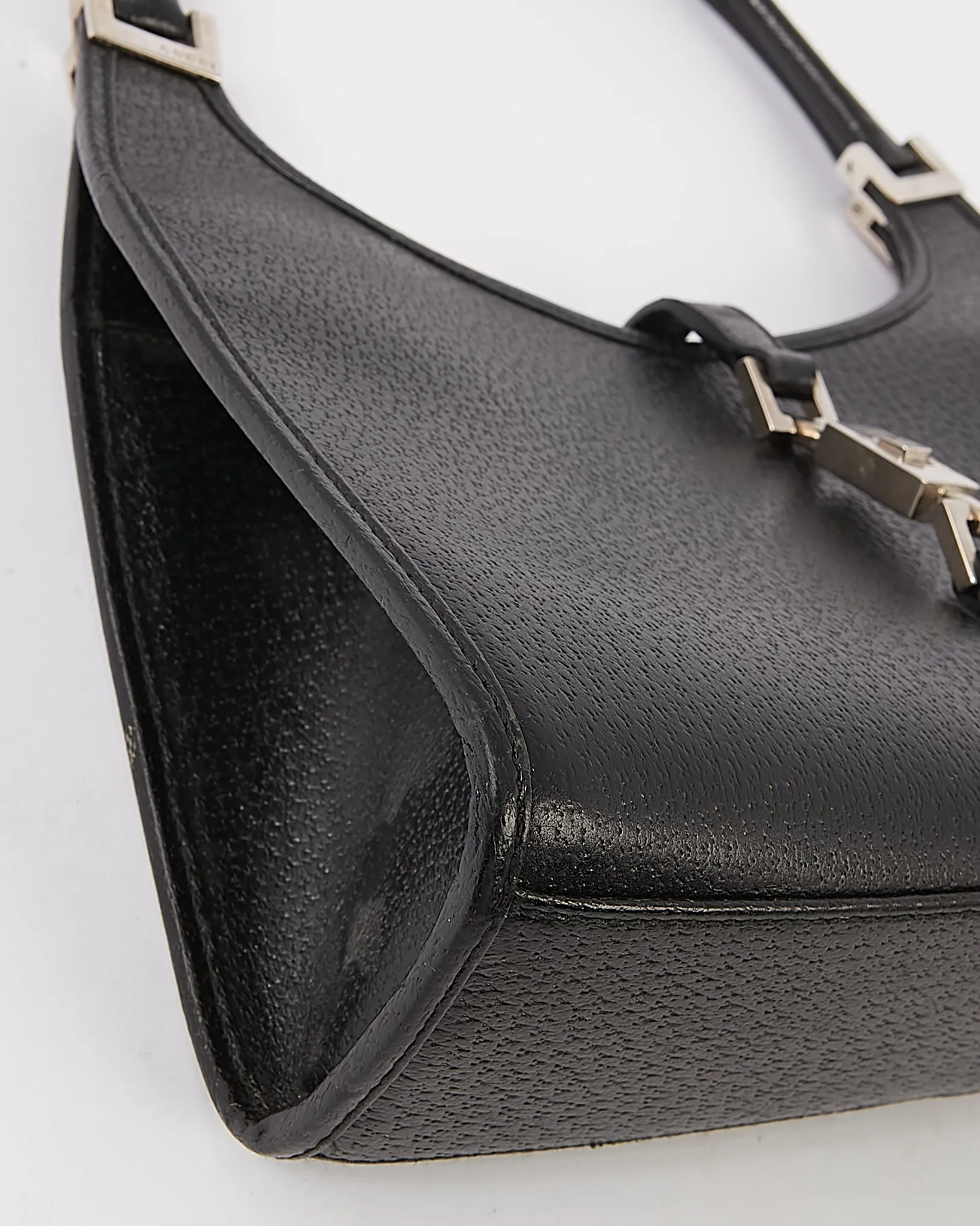 Gucci Black Leather Jackie Bardot Shoulder Bag