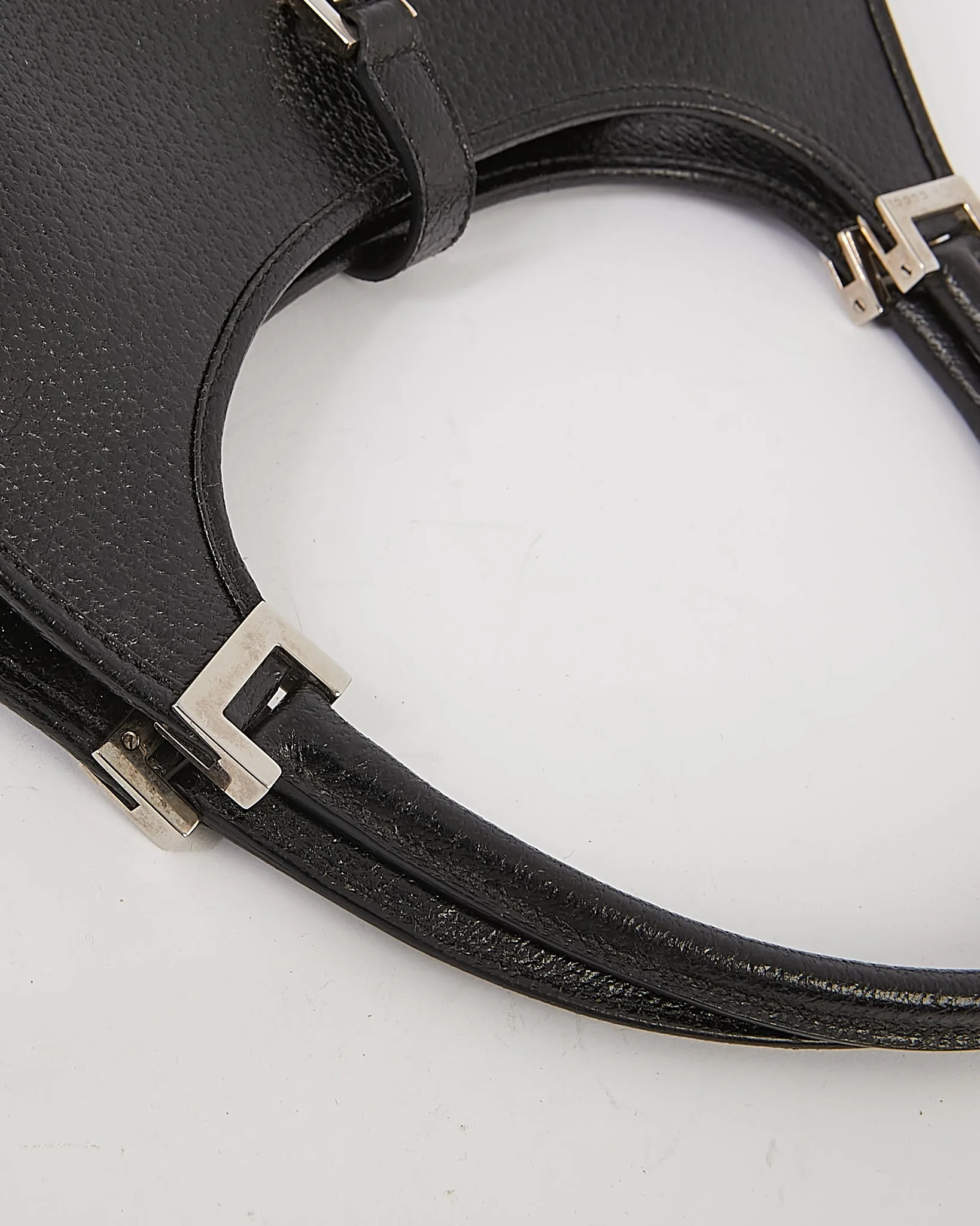 Gucci Black Leather Jackie Bardot Shoulder Bag