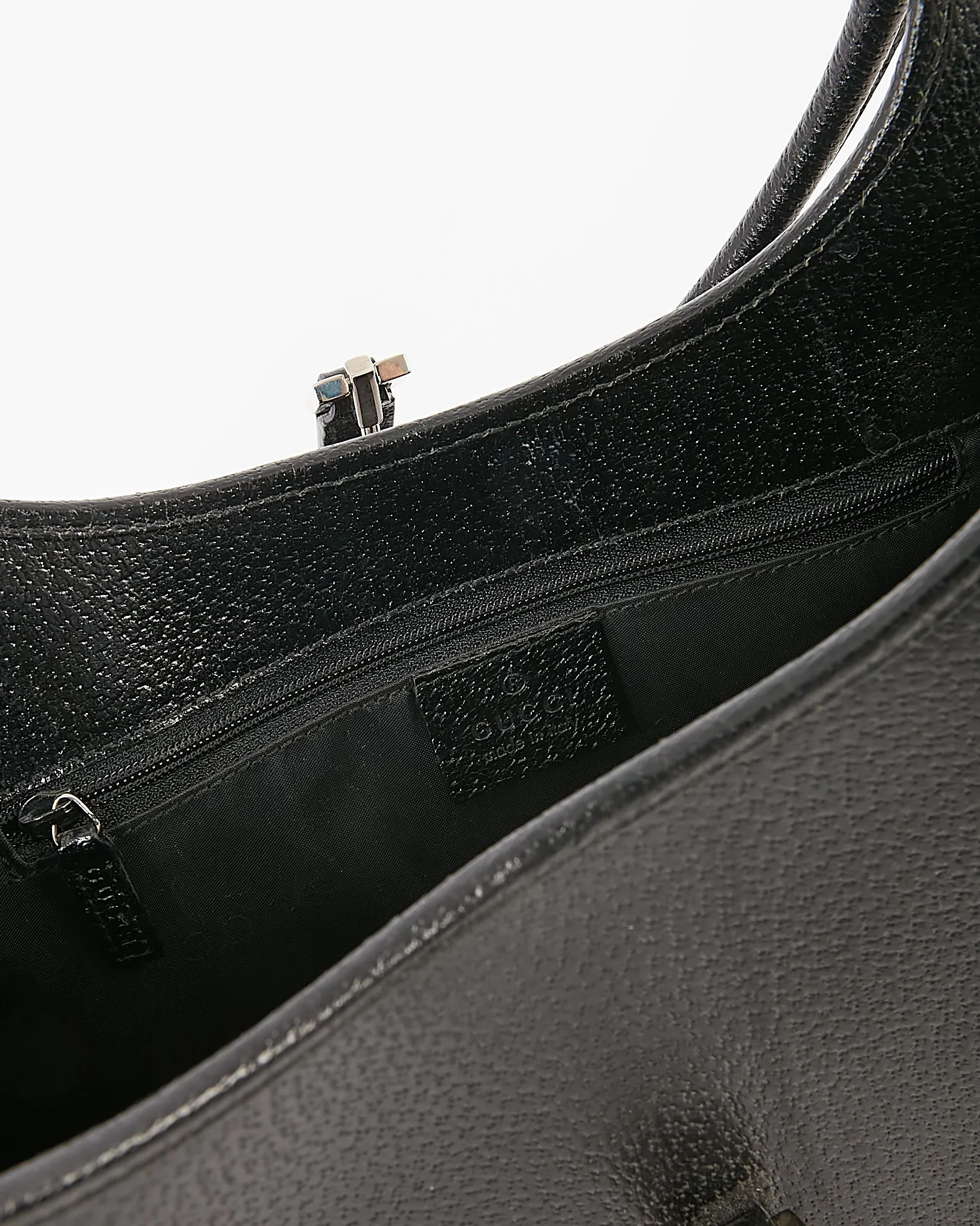 Gucci Black Leather Jackie Bardot Shoulder Bag