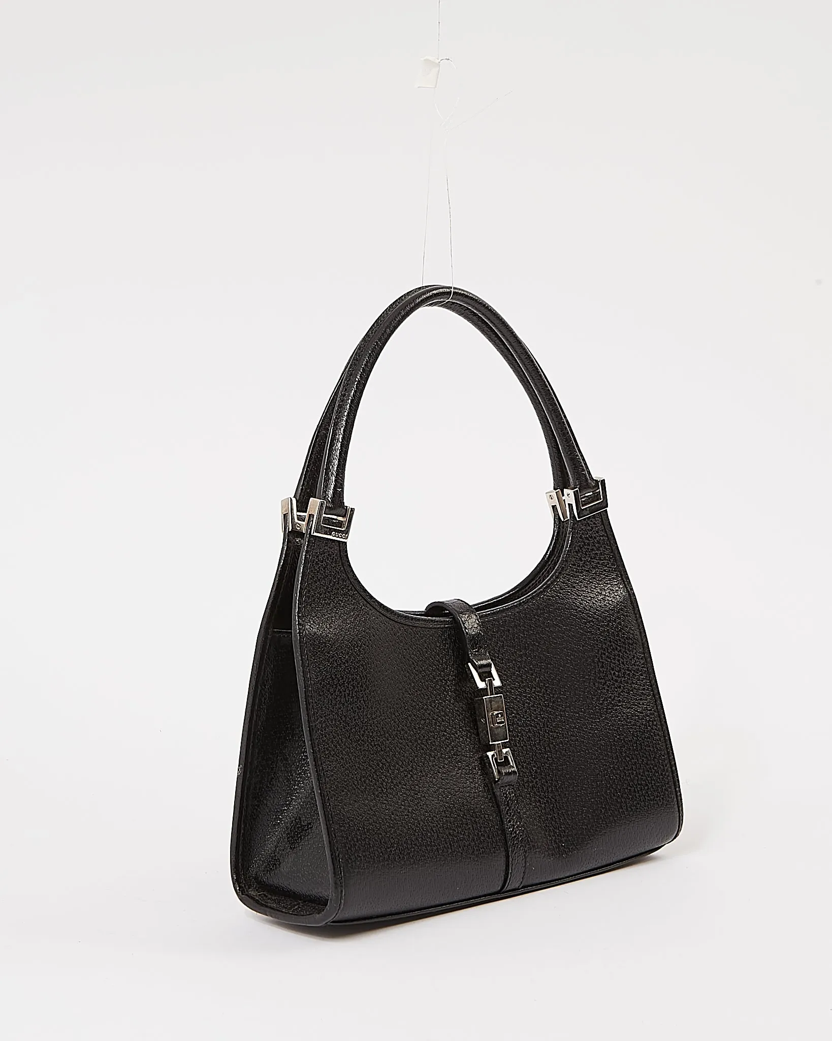 Gucci Black Leather Jackie Bardot Shoulder Bag