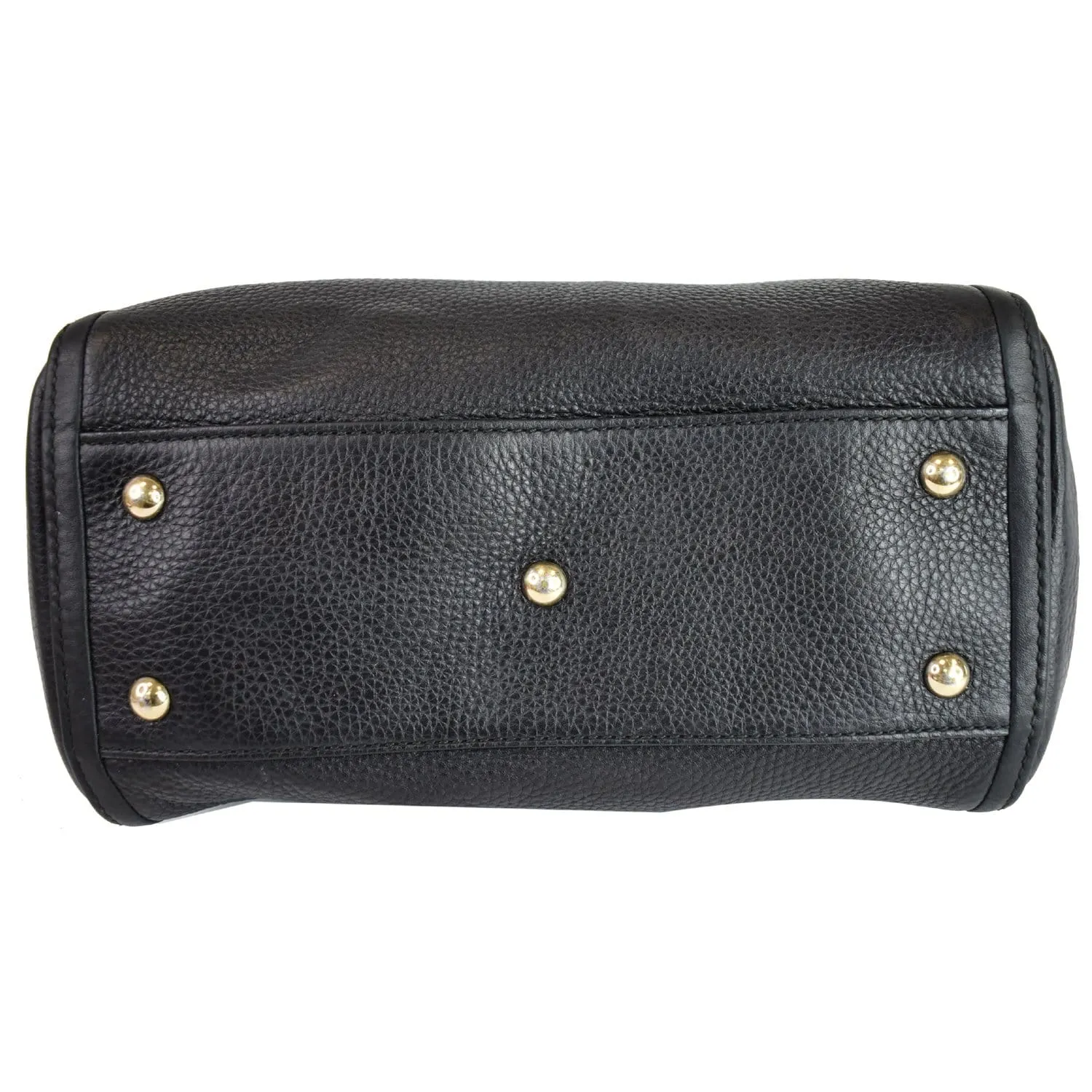 GUCCI Soho Tassel Pebbled Leather Top Handle Bag 369176 Black
