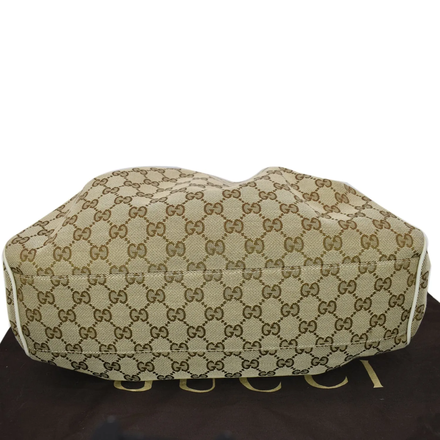 GUCCI Sukey Medium GG Canvas Tote Bag Beige 211944