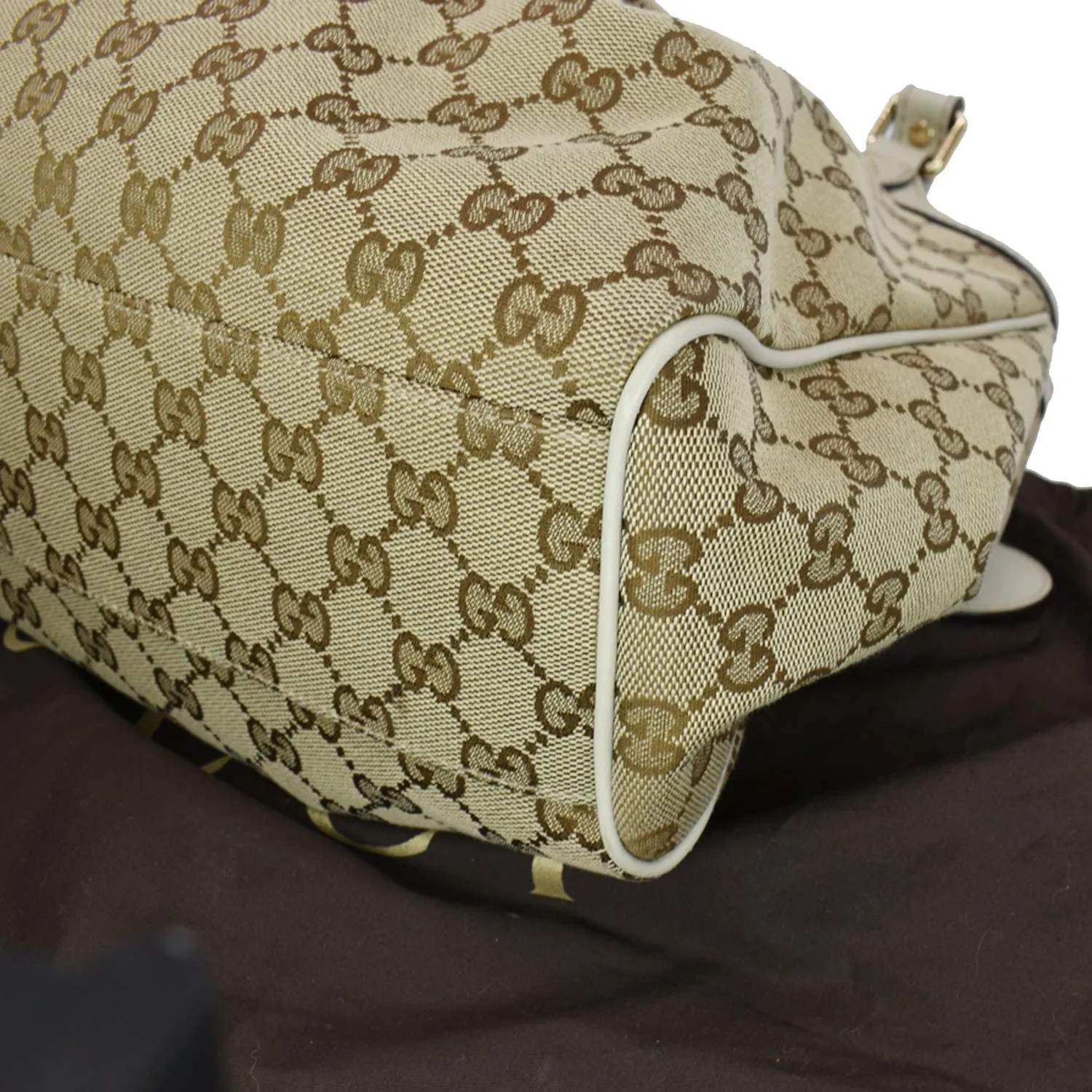 GUCCI Sukey Medium GG Canvas Tote Bag Beige 211944