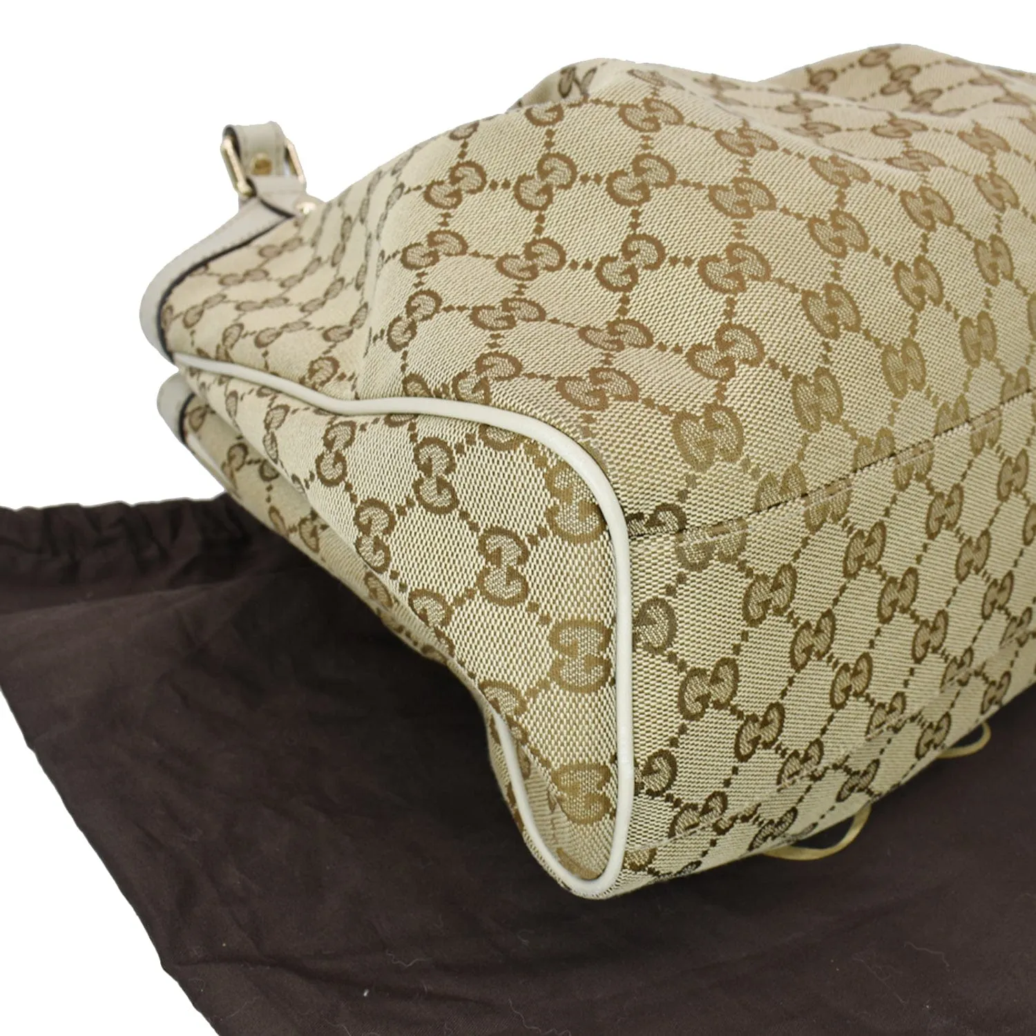 GUCCI Sukey Medium GG Canvas Tote Bag Beige 211944