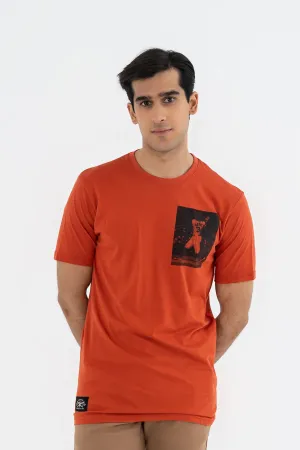Half Sleeves Dark Peach Tee