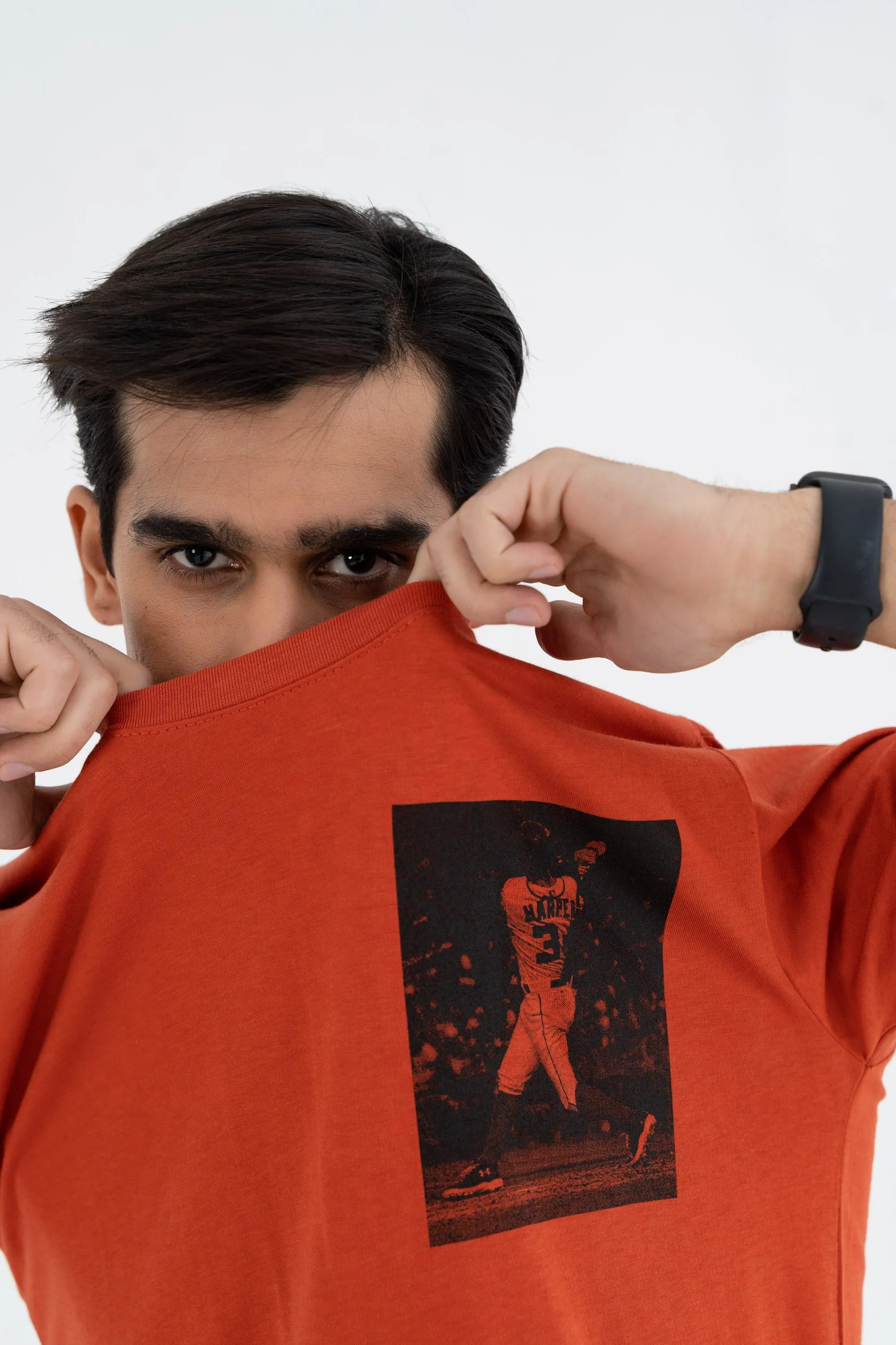Half Sleeves Dark Peach Tee