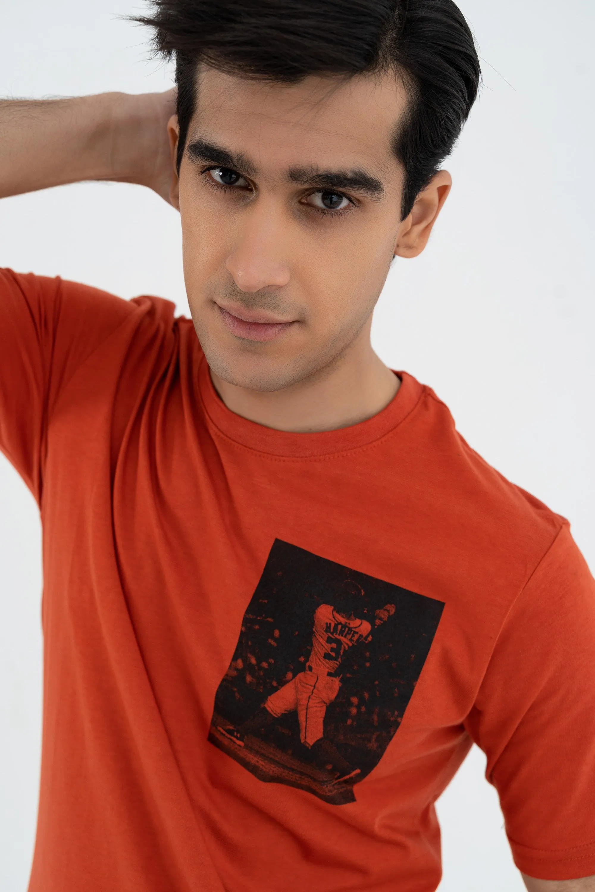 Half Sleeves Dark Peach Tee