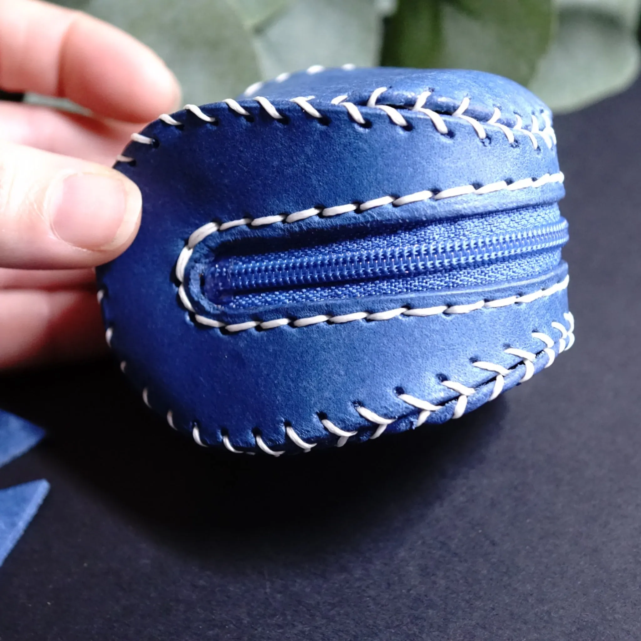 Handmade Baseball Leather Coin Wallet