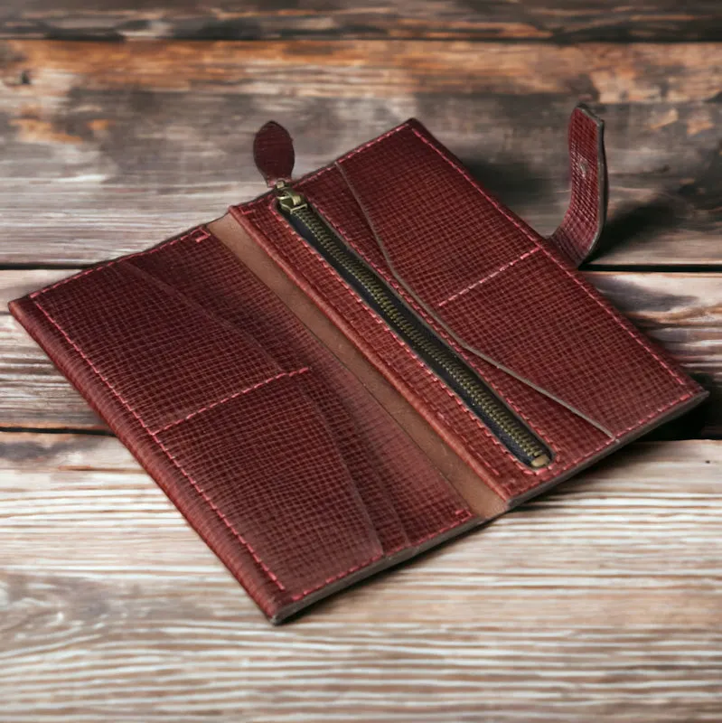 Handmade Leather Ladies Long Wallet