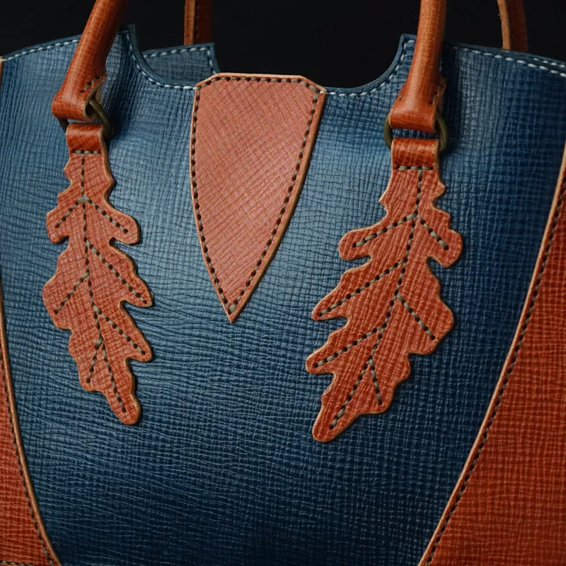 Handmade Oakley Leather Shoulder Tote Bag