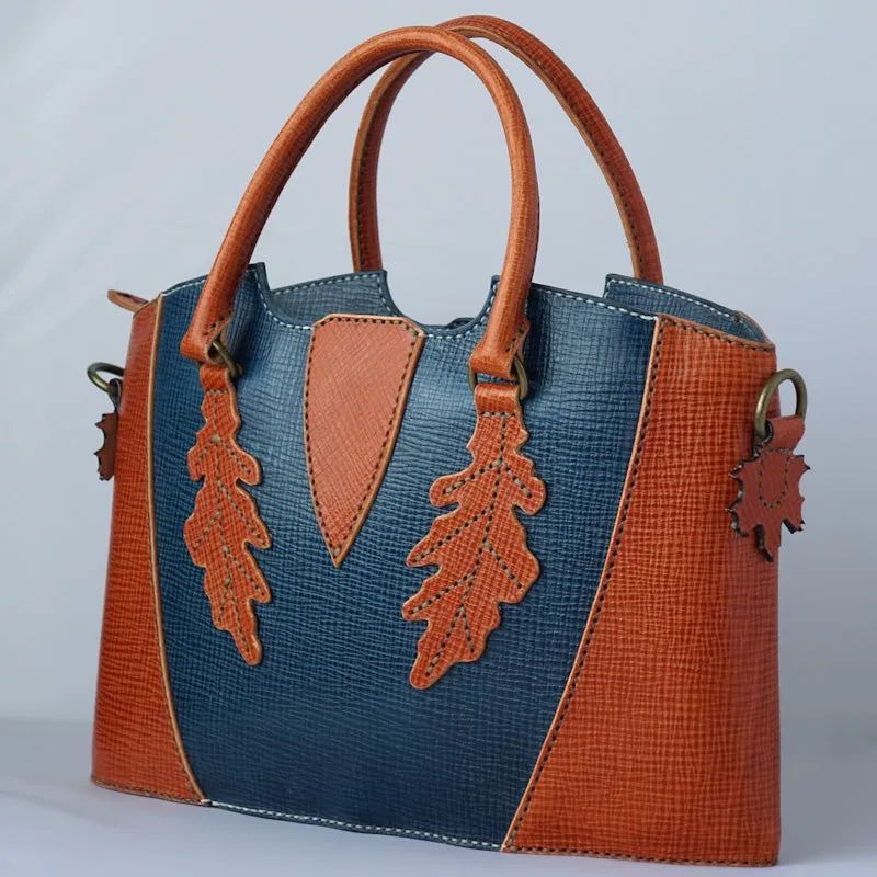 Handmade Oakley Leather Shoulder Tote Bag