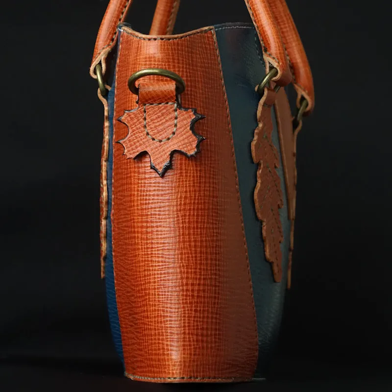 Handmade Oakley Leather Shoulder Tote Bag