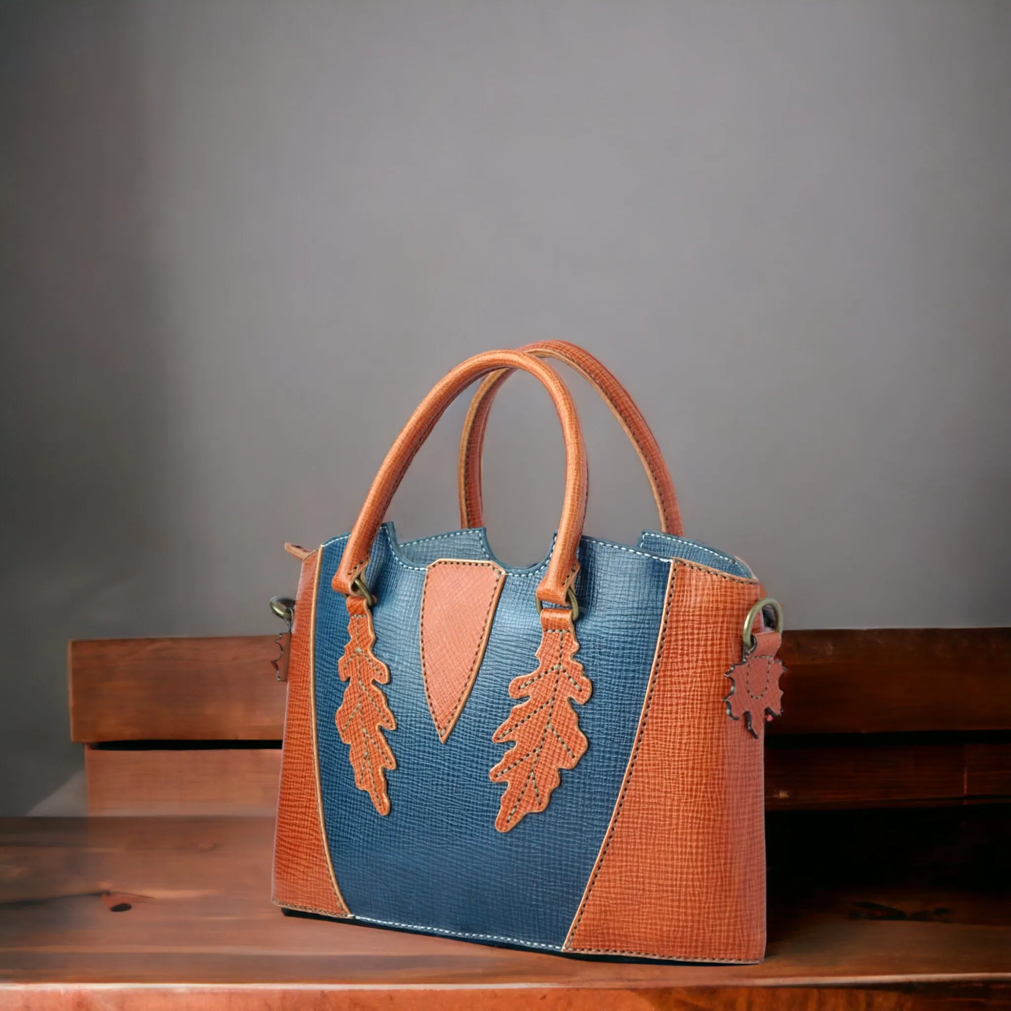 Handmade Oakley Leather Shoulder Tote Bag