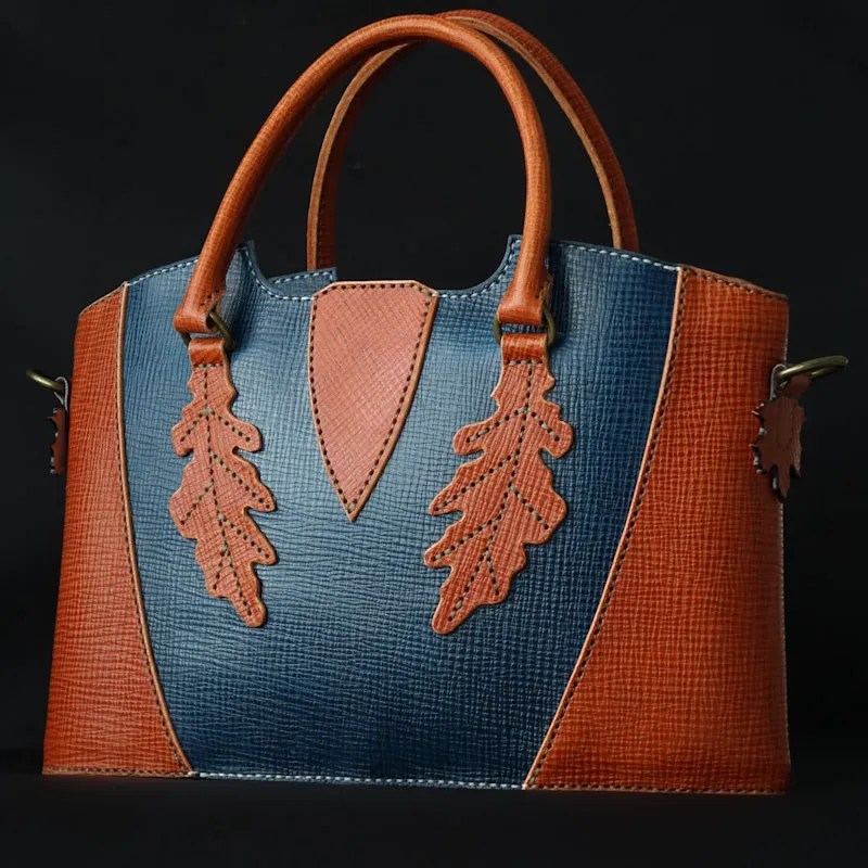 Handmade Oakley Leather Shoulder Tote Bag