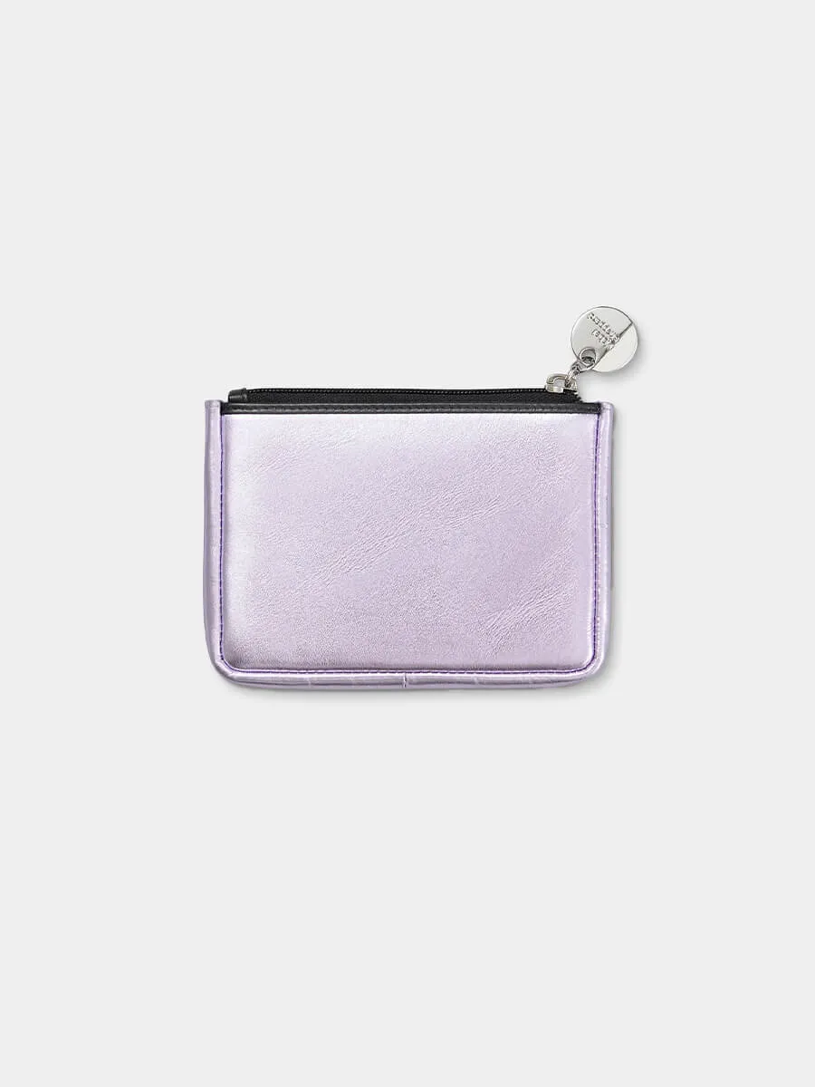 Happy Leather Purse - Lilac