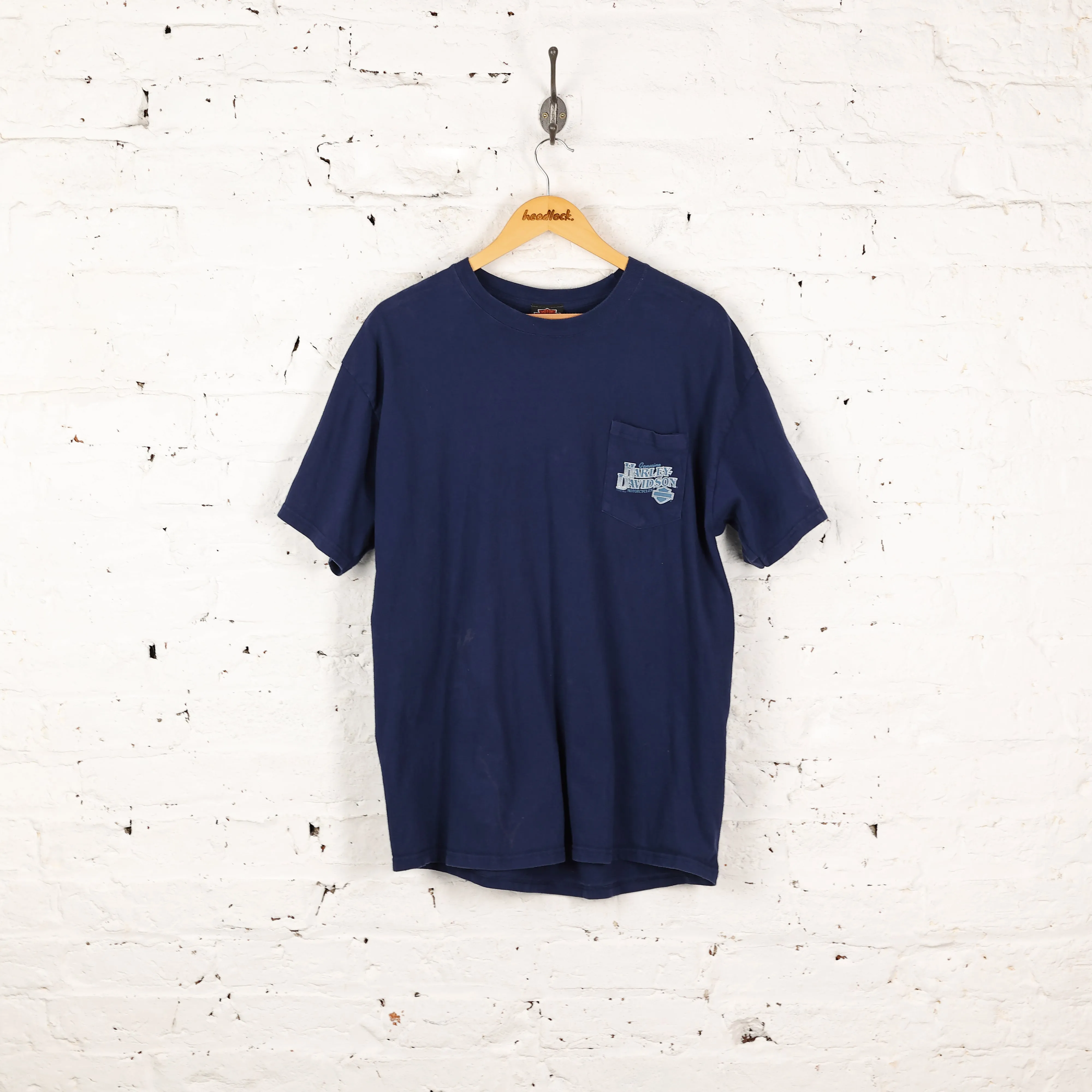 Harley Davidson Boston Pocket T Shirt  - Blue - L